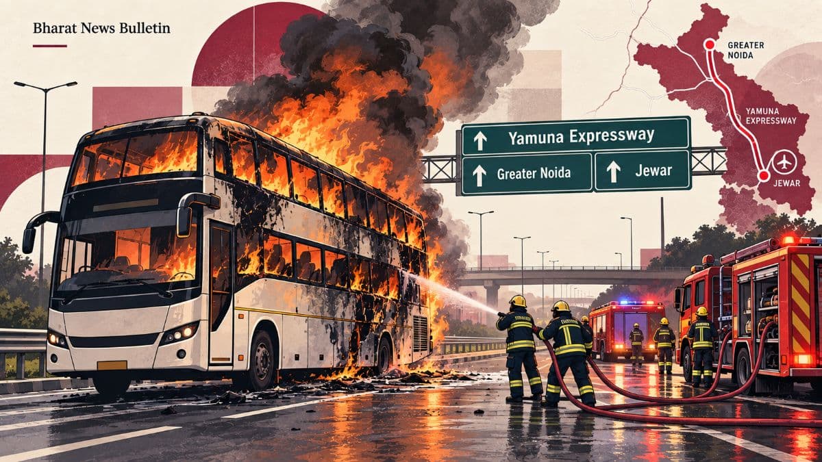 Nine Killed in Greater Noida Bus Fire o