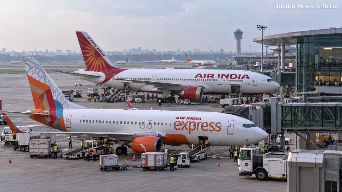 Air India and Air India Express aircraft at an Indian airport