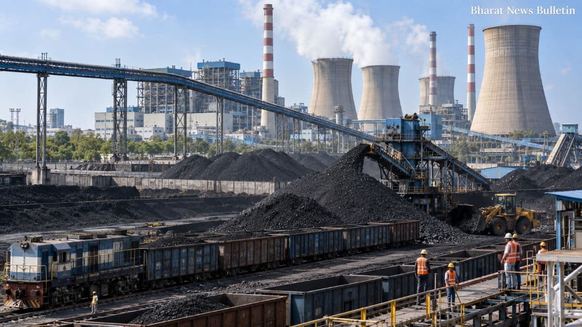 Coal stocks at an Indian thermal power plant