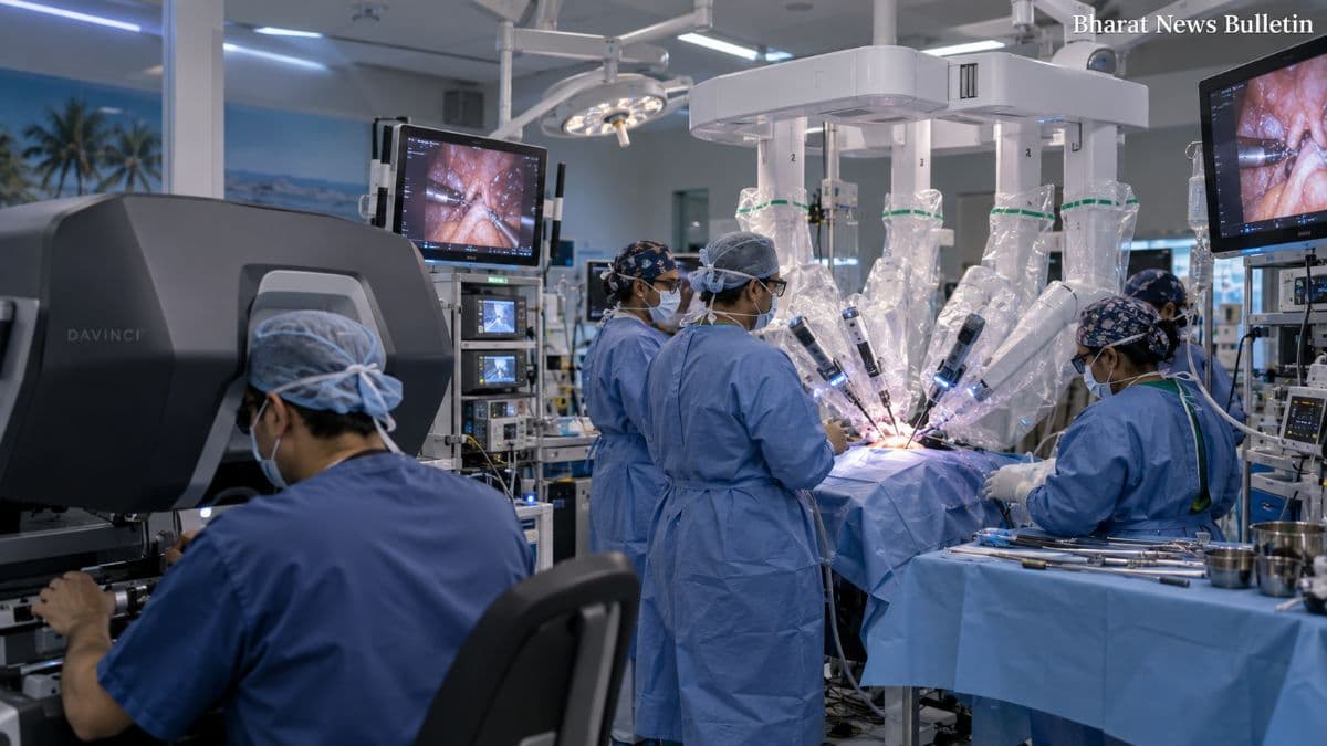 da Vinci 5 robotic surgical system at a modern Indian hospital