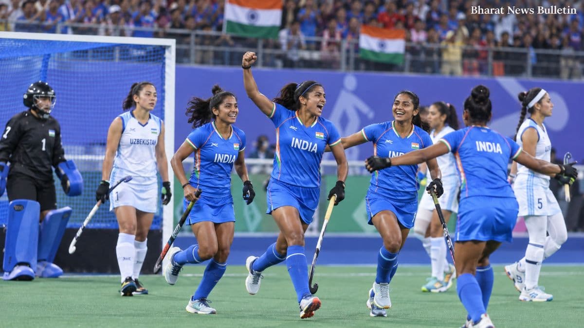 Deepika Sehrawat celebrates after India’s Asian Games hockey win