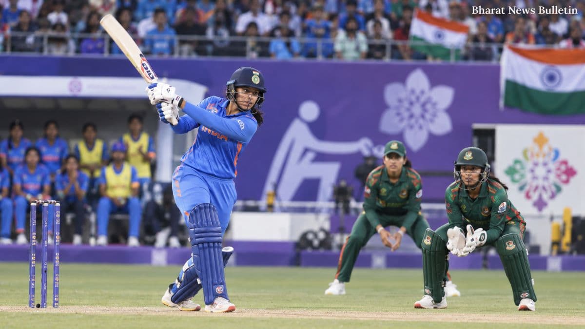 Smriti Mandhana celebrates during Asian Games 2026 semifinal